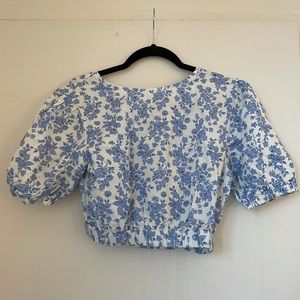 NWT Rhythm Floral Short Sleeve Crop Blouse